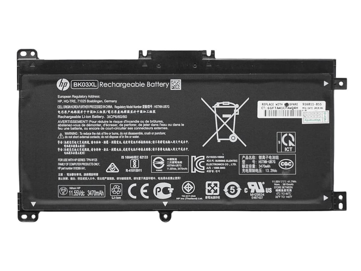 Аккумулятор BK03XL для ноутбука HP 11.55V 42Wh 3800 mAh