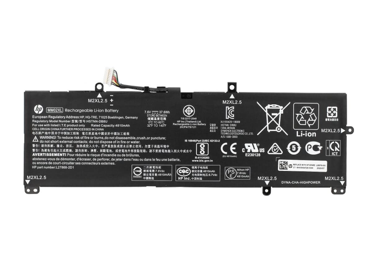 Аккумулятор MM02XL для ноутбука HP 7.6V 38Wh 5000 mAh