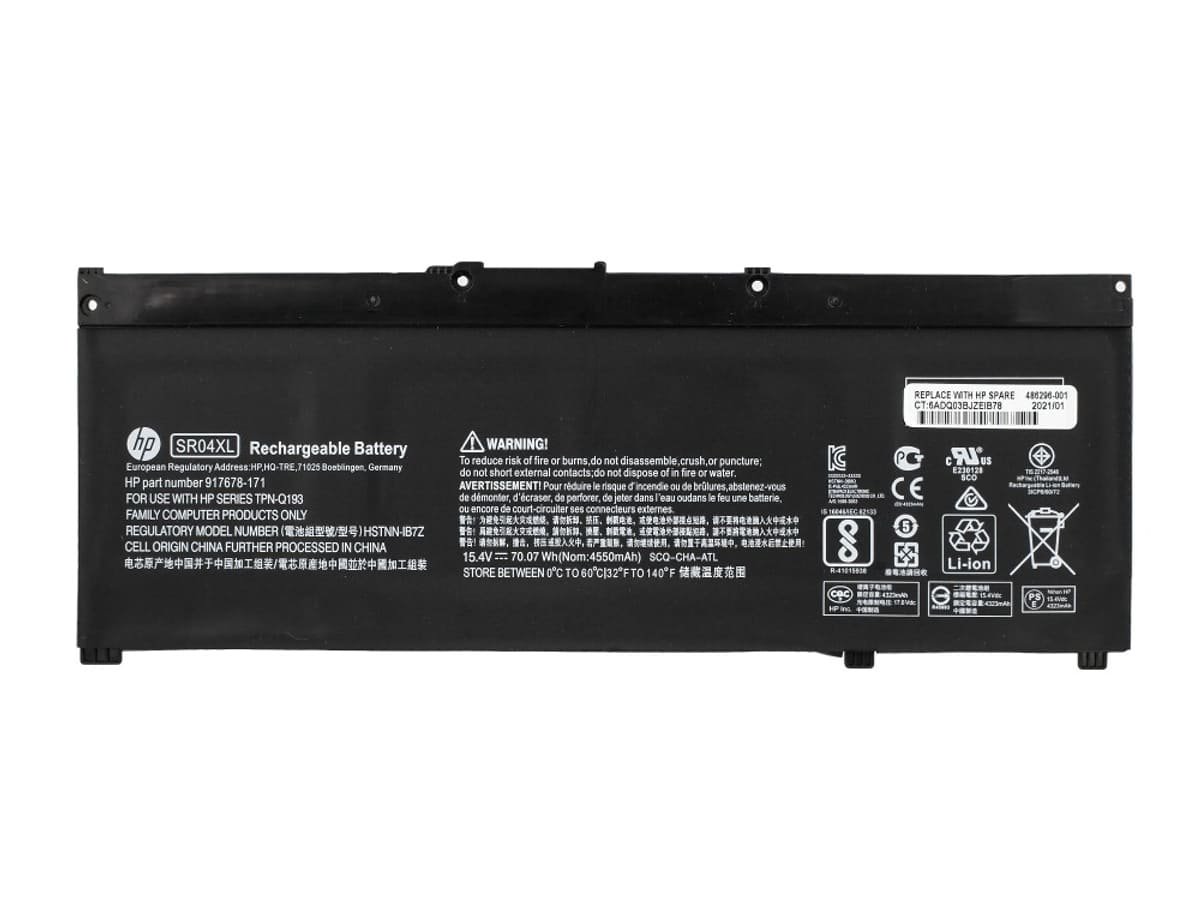 Аккумулятор SR04XL для ноутбука HP 15.4V 70Wh 4550 mAh
