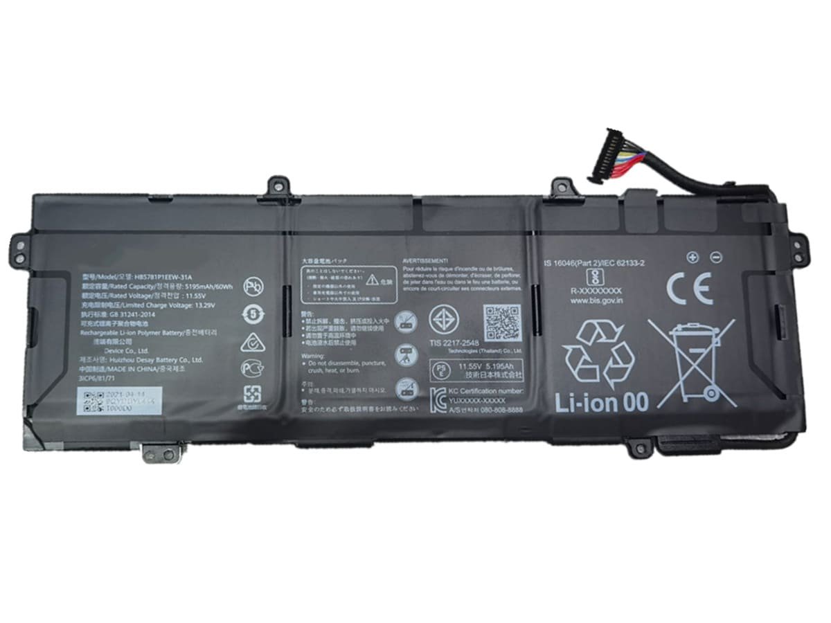 Аккумулятор HB5781P1EEW для ноутбука Huawei 11.55V 60Wh 5195 mAh