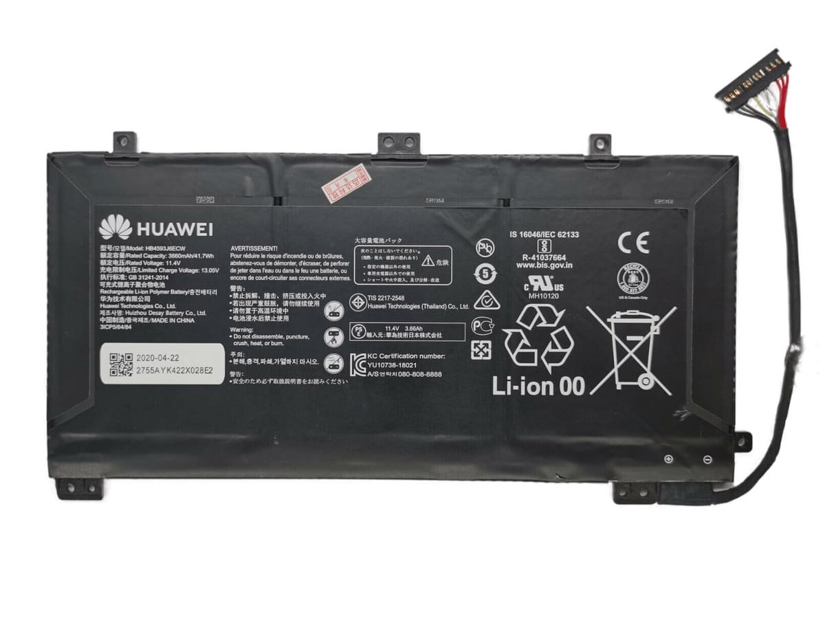 Аккумулятор HB4593J6ECW для ноутбука Huawei 11.4V 42Wh 3500 mAh