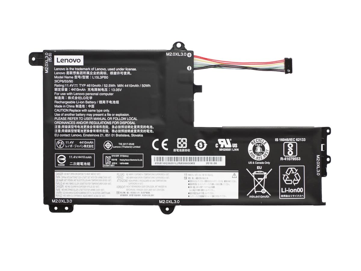 Аккумулятор L15M3PB0-C для ноутбука Lenovo 11.4V 53Wh 4600 mAh