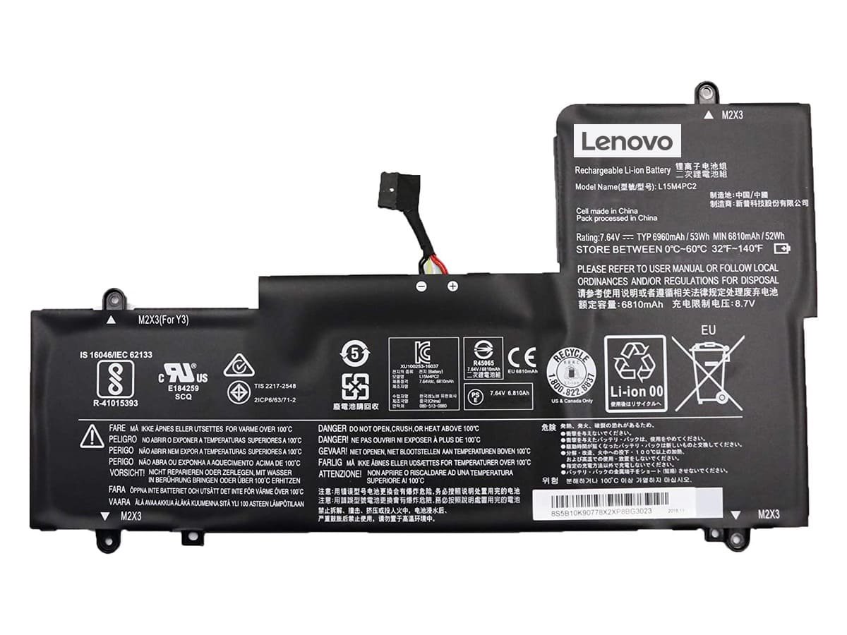 Аккумулятор L15M4PC2 для ноутбука Lenovo 7.6V 53Wh 6980 mAh
