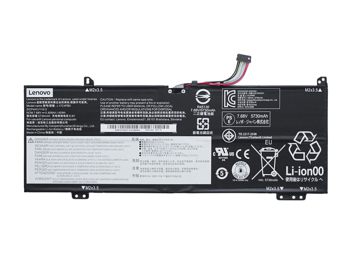 Аккумулятор L17C4PB0 для ноутбука Lenovo 7.68V 45Wh 5860 mAh