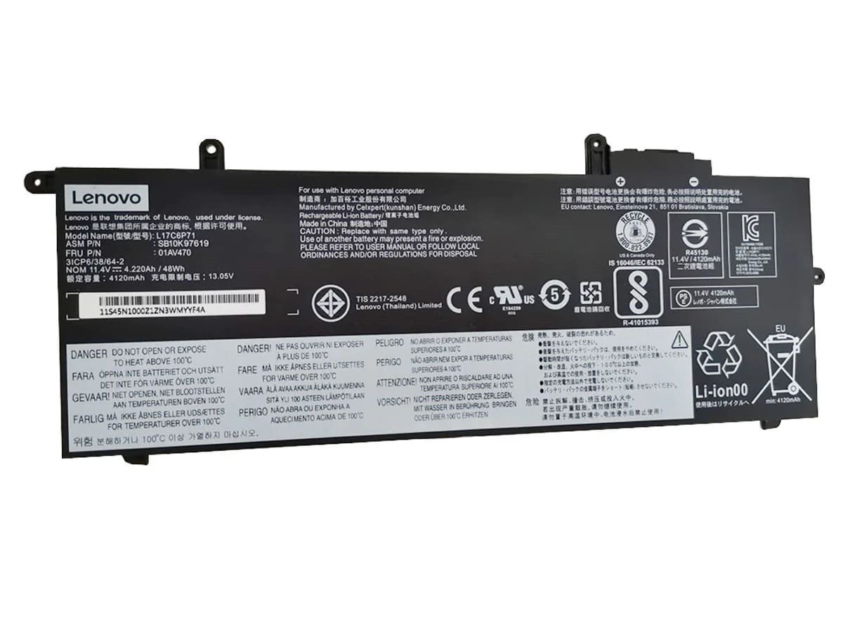 Аккумулятор L17L6P71 для ноутбука Lenovo 11.4V 48Wh 4200 mAh
