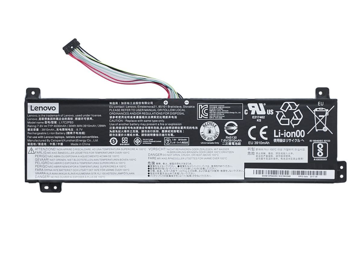Аккумулятор L17M2PB3 для ноутбука Lenovo 7.6V 30Wh 4030 mAh