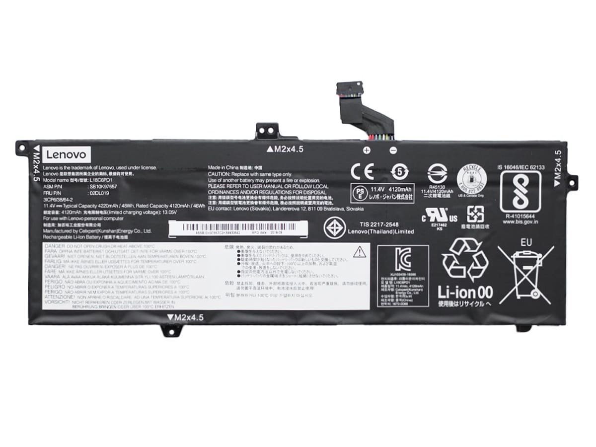 Аккумулятор L18D6PD1 для ноутбука Lenovo 11.46V 48Wh 4200 mAh