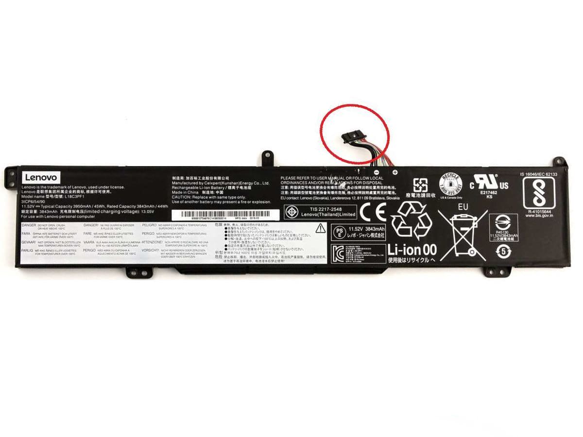 Аккумулятор L18M3PF1 для ноутбука Lenovo 11.52V 45Wh 4000 mAh