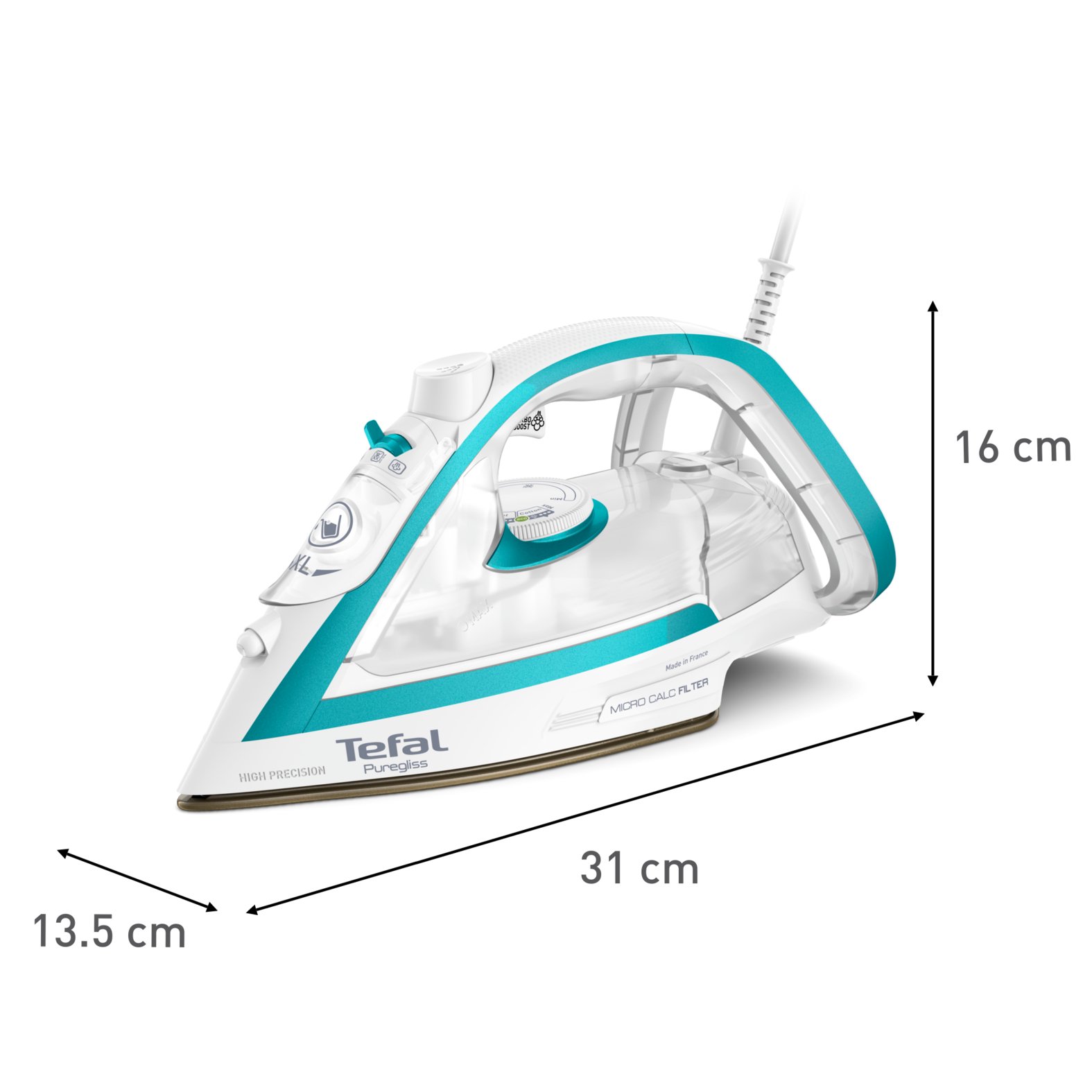 Утюг Tefal Puregliss FV8044E0 бело-голубой - ForteMarket Утюг Tefal Puregliss FV8044E0 бело-голубой купить,0