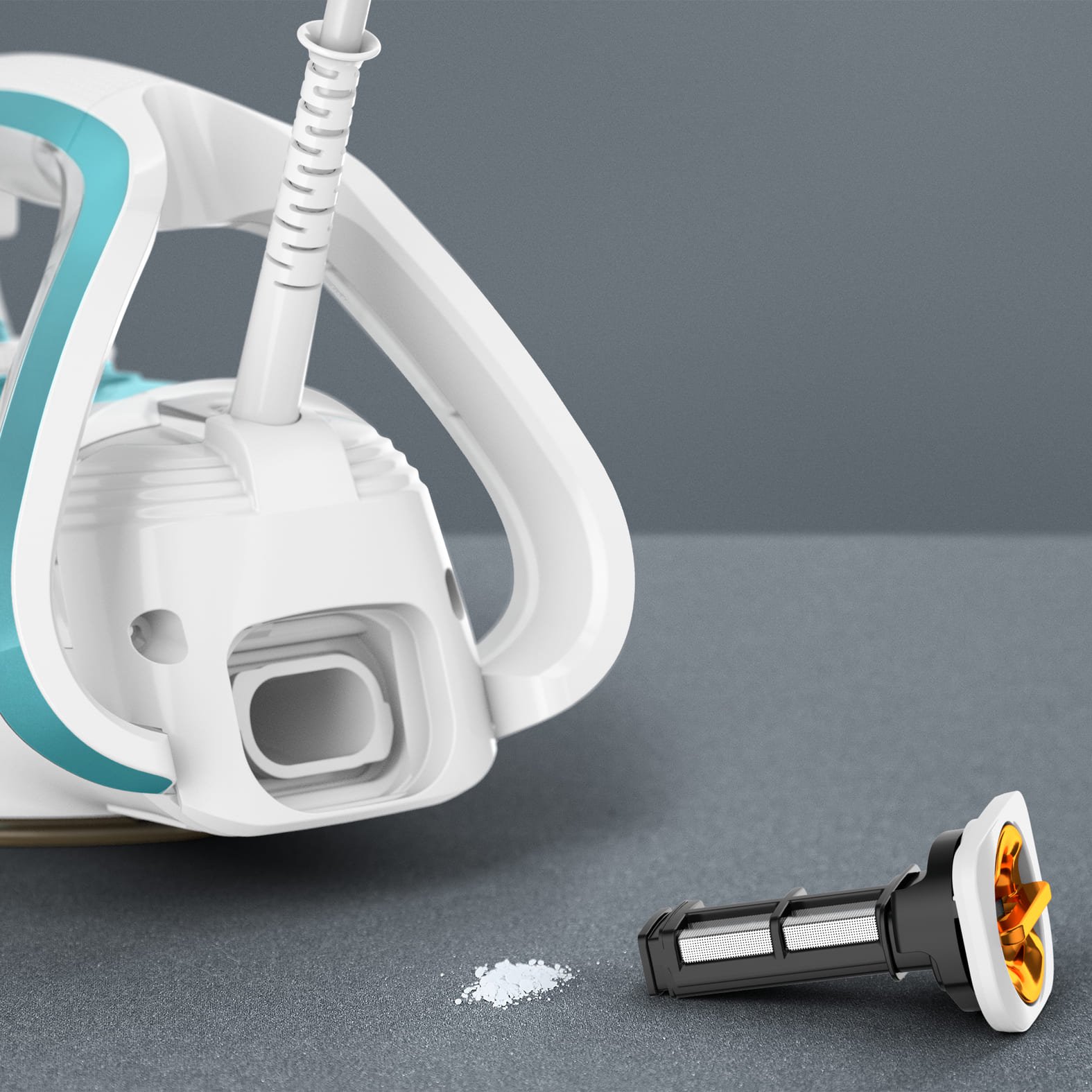 Утюг Tefal Puregliss FV8044E0 бело-голубой - ForteMarket Утюг Tefal Puregliss FV8044E0 бело-голубой купить,0