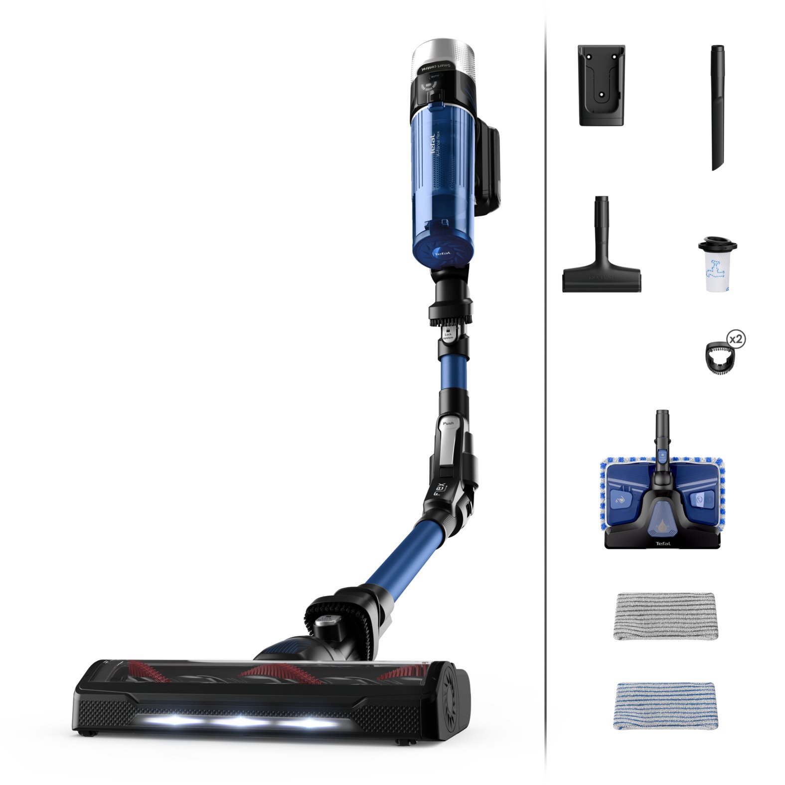 Пылесос Tefal X-Force Flex 9.60 Aqua TY20C4WO черно-синий