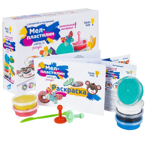  Набор для творчества Genio Kids Мел-пластилин лепи и рисуй TA1317  купить,NaN