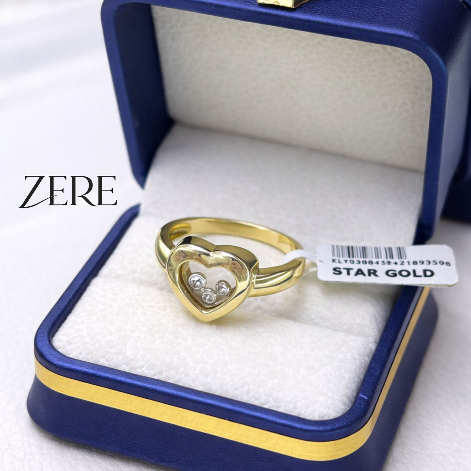 Кольцо Zere сердце с камнями 18р 4.39гр купить,353375