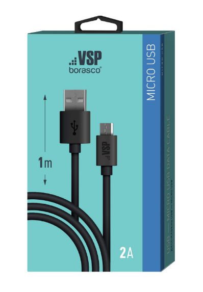 Кабель Micro USB BoraSCO 2A 1m черный  купить,NaN
