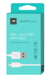 Кабель Micro USB BoraSCO 2A 1m белый