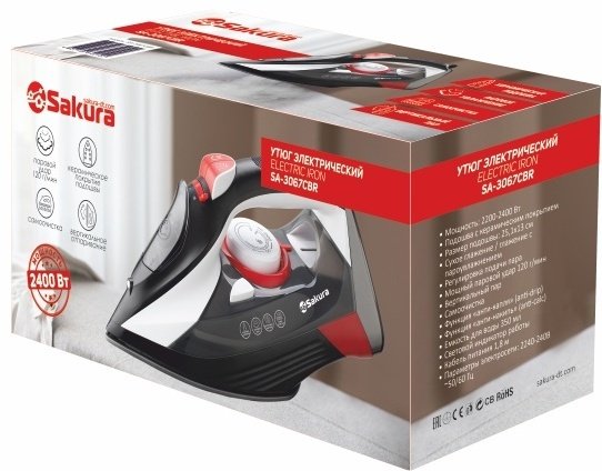 Утюг Sakura SA-3067CBR черно-белый купить,0