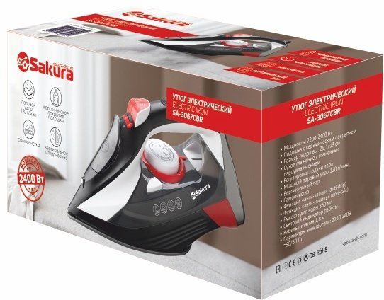 Утюг Sakura SA-3067CBR черно-белый