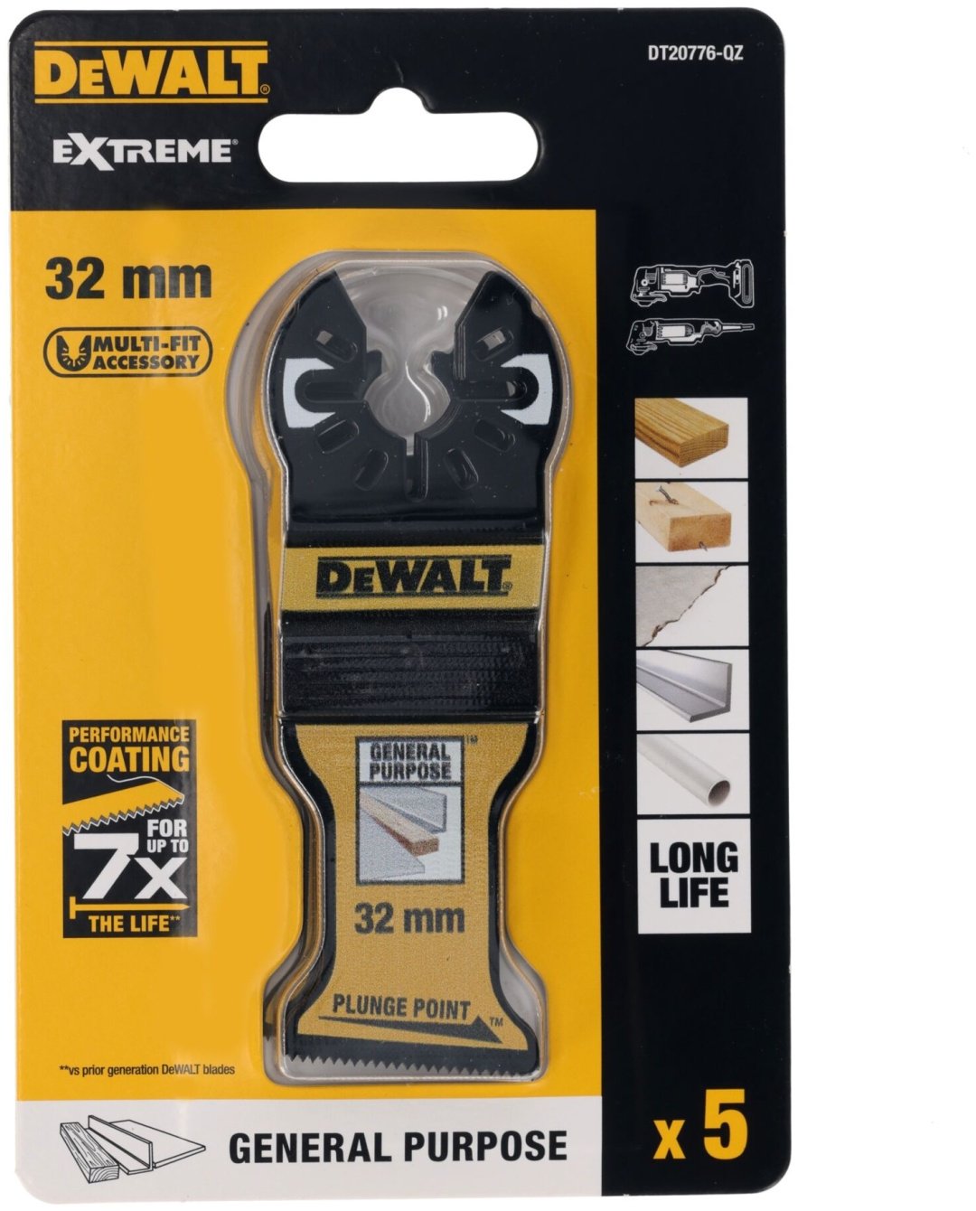 Пильное полотно DeWALT 32 мм, 5 шт. арт. DT20776-QZ
