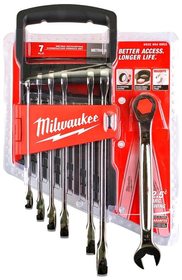 Milwaukee набор ключей комбинированный трещоточный 8-17 мм 4932464993, 7 шт - ForteMarket Milwaukee набор ключей комбинированный трещоточный 8-17 мм 4932464993, 7 шт купить,NaN
