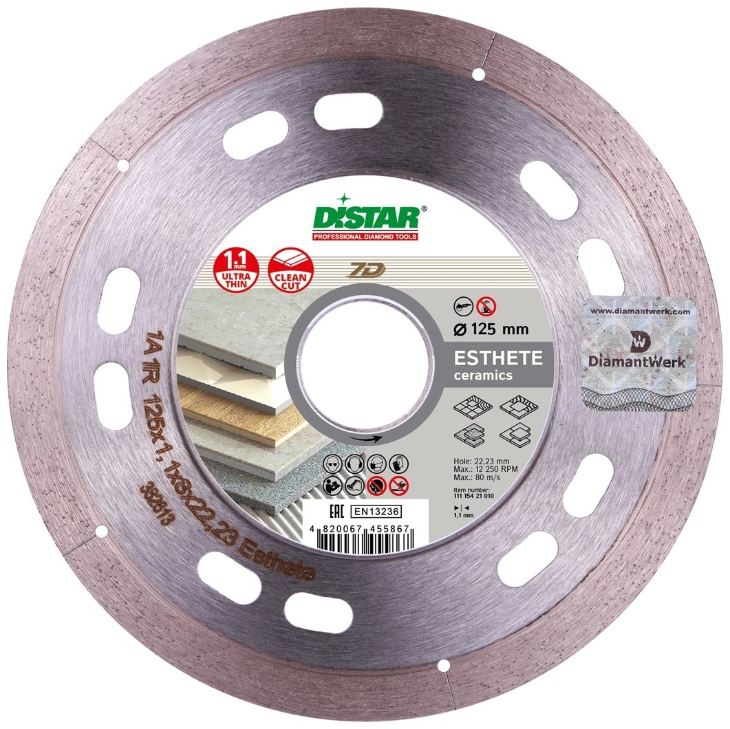 Диск отрезной алмазный 125x22.3х1.1 мм, Distar Esthete 11115421010