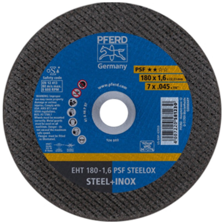 Диск отрезной по металлу 180x22.23х1.6 мм, Pferd EHT 180-1,6 PSF STEELOX купить,NaN