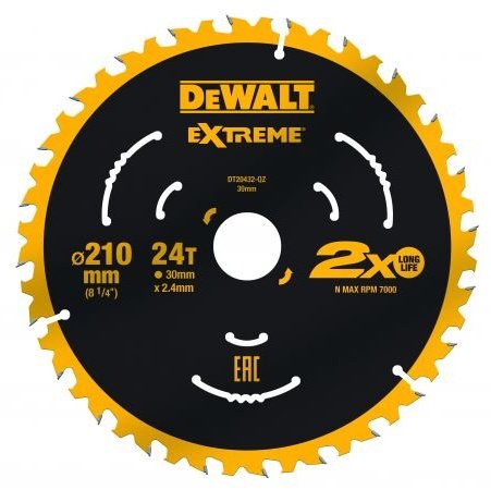 Пильный диск по дереву DeWALT DT20432-QZ, 210x30 мм, 24Т купить,NaN