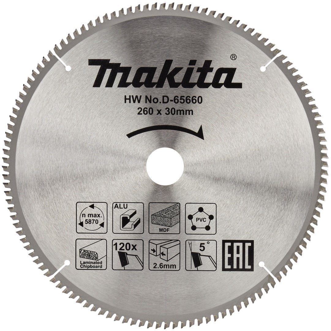 Пильный диск универсальный Makita D-65660, 260x30 мм, 120Т купить,NaN