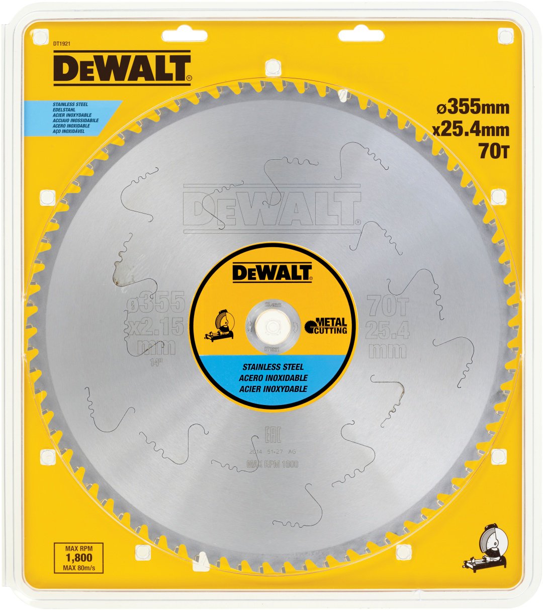 Пильный диск по металлу DeWALT DT1922-QZ, 355x25.4 мм, 90Т