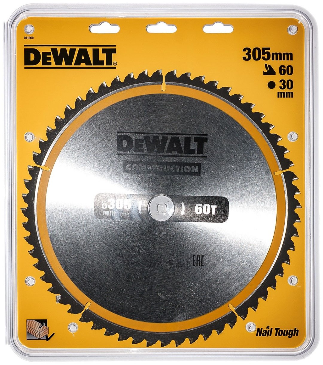 Пильный диск по дереву DeWALT DT1960-QZ, 305x30 мм, 60Т