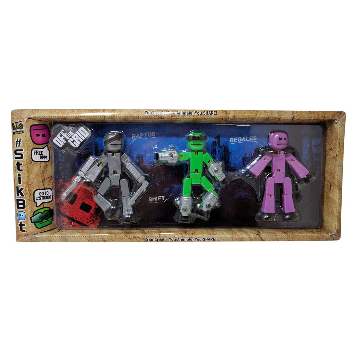 Фигурки Zing Stikbot Off the Grid Raptus 3шт TST614R купить,NaN