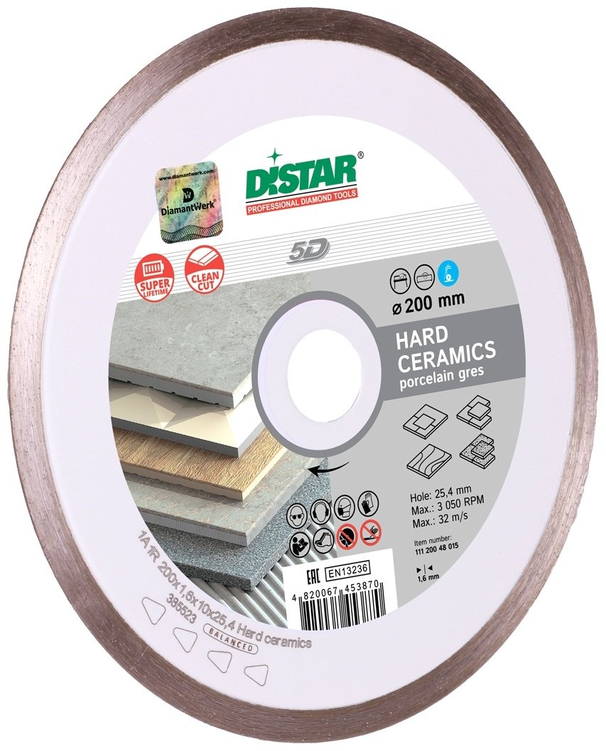 Диск отрезной алмазный 200x25.4х1.6 мм, Distar Hard Ceramics 11120048015