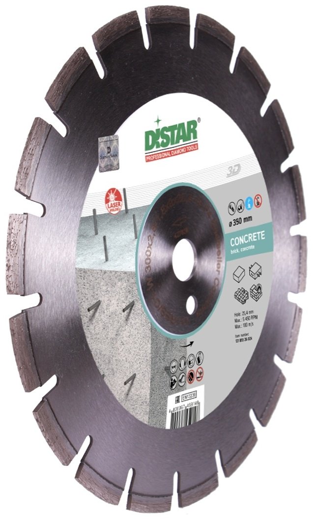 Диск отрезной алмазный 350x25.4х3.2 мм, Distar Bestseller Concrete 350x25,4 12185526024 купить,NaN