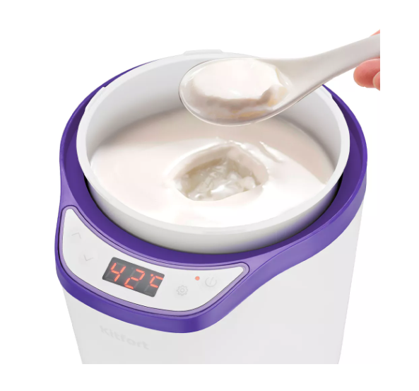 Йогуртница Kitfort КТ-2077-1 бело-фиолетовый - ForteMarket Йогуртница Kitfort КТ-2077-1 бело-фиолетовый купить,0
