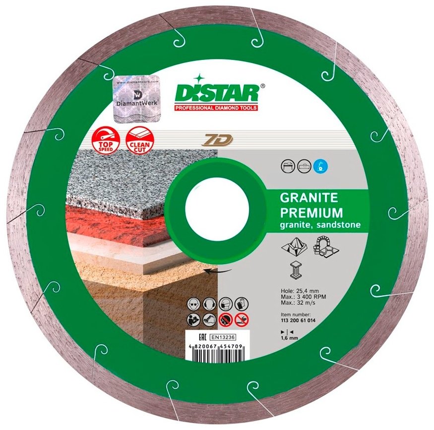 Диск отрезной алмазный 230x25.4х1.9 мм, Distar Granite Premium 230x25,4 купить,NaN