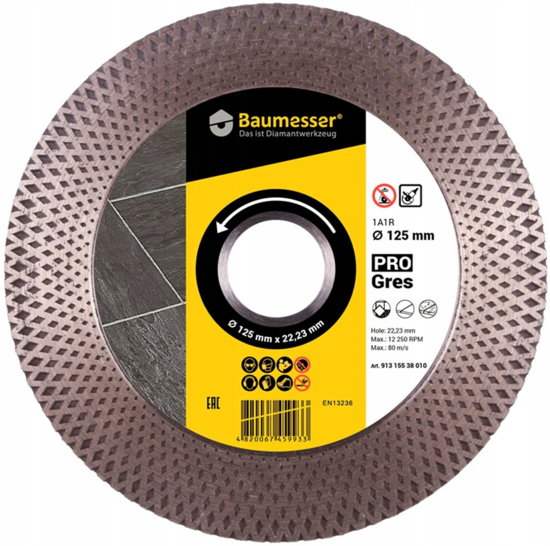 Диск отрезной алмазный 125x22.23х2 мм, Distar Baumesser PRO Gres купить,NaN