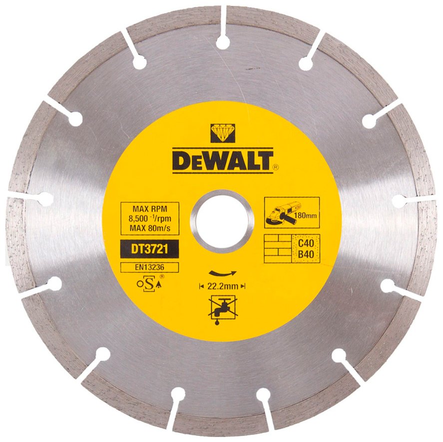 Диск отрезной алмазный 180x22.2х2.1 мм, DeWALT DT3721-QZ купить,NaN