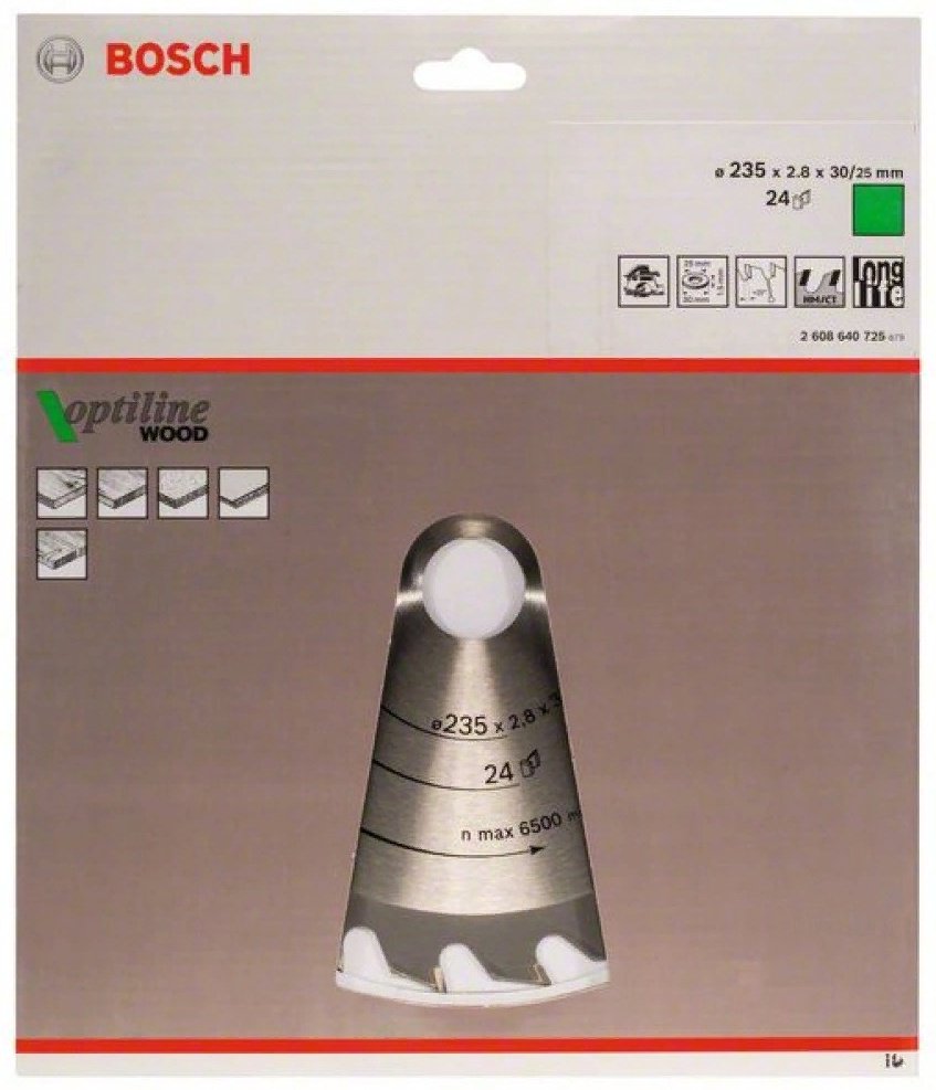 Пильный диск по дереву Bosch 2608640725, 235x30 мм, 24Т купить,NaN