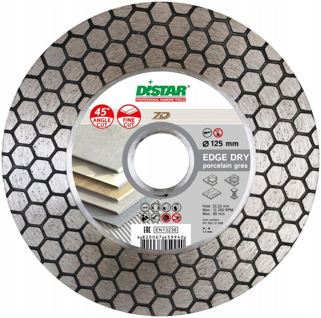 Диск отрезной алмазный 125x22.23х1.6 мм, Distar Edge Dry купить,NaN
