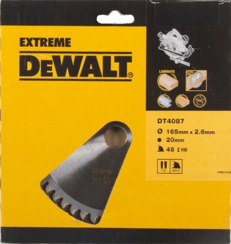 Пильный диск по дереву DeWALT DT4087-QZ, 165x20 мм, 48Т