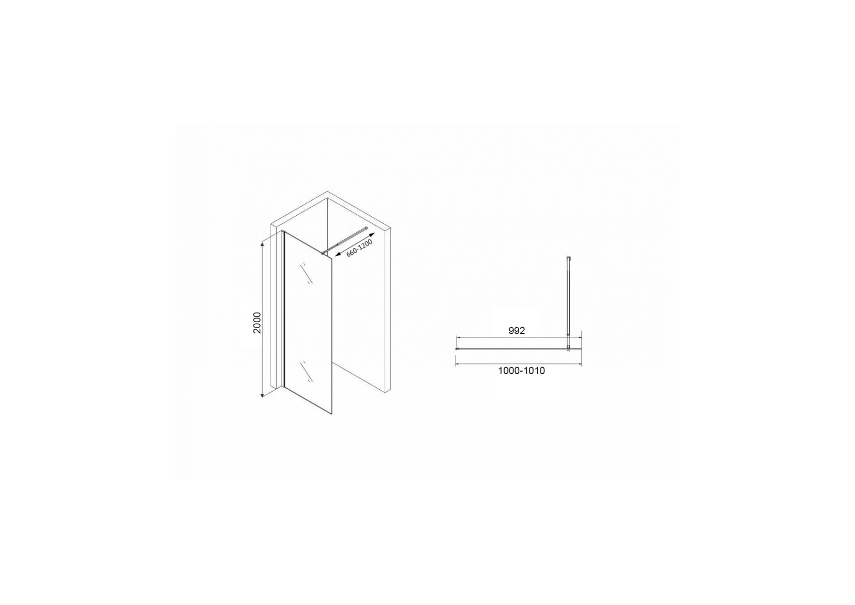 Душевая перегородка Abber Immer Offen AG61101R8