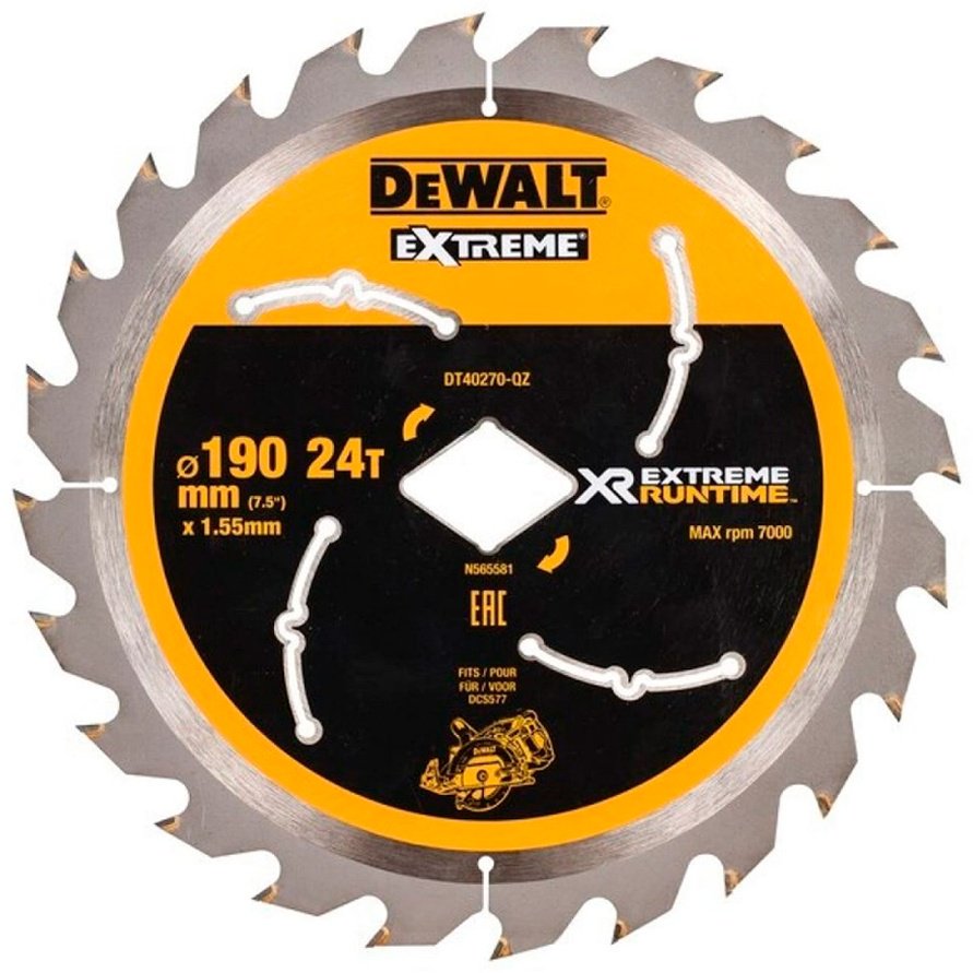 Пильный диск по дереву DeWALT DT40270-QZ, 190x30 мм, 24Т купить,NaN