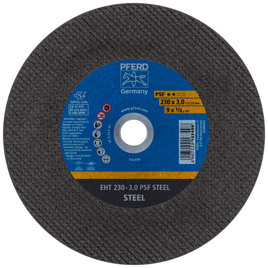Диск отрезной по металлу 230x22.23х3 мм, Pferd EHT 230-3,0 PSF STEEL купить,NaN