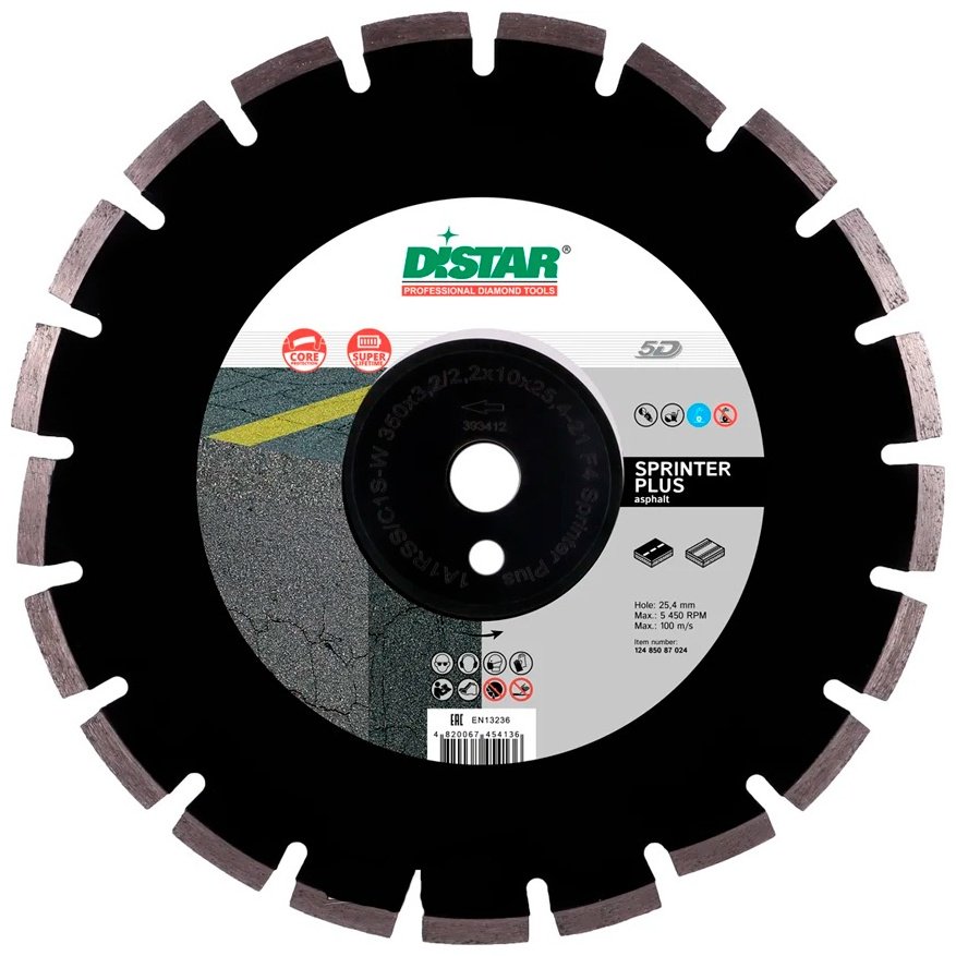 Диск отрезной алмазный 400x25.4х3.5 мм, Distar Sprinter Plus 400x25,4