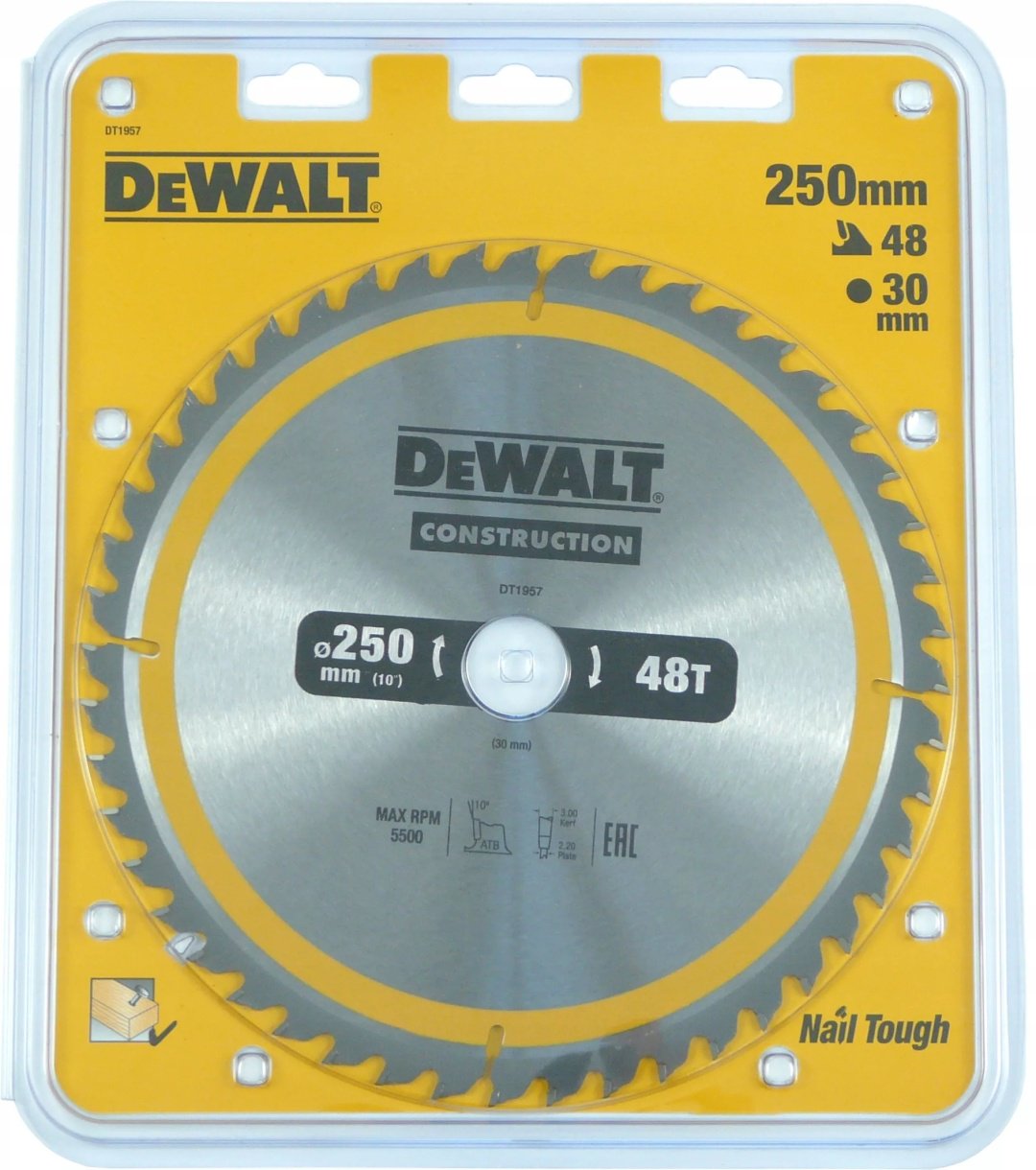 Пильный диск по дереву DeWALT DT1957-QZ, 250x30 мм, 48Т