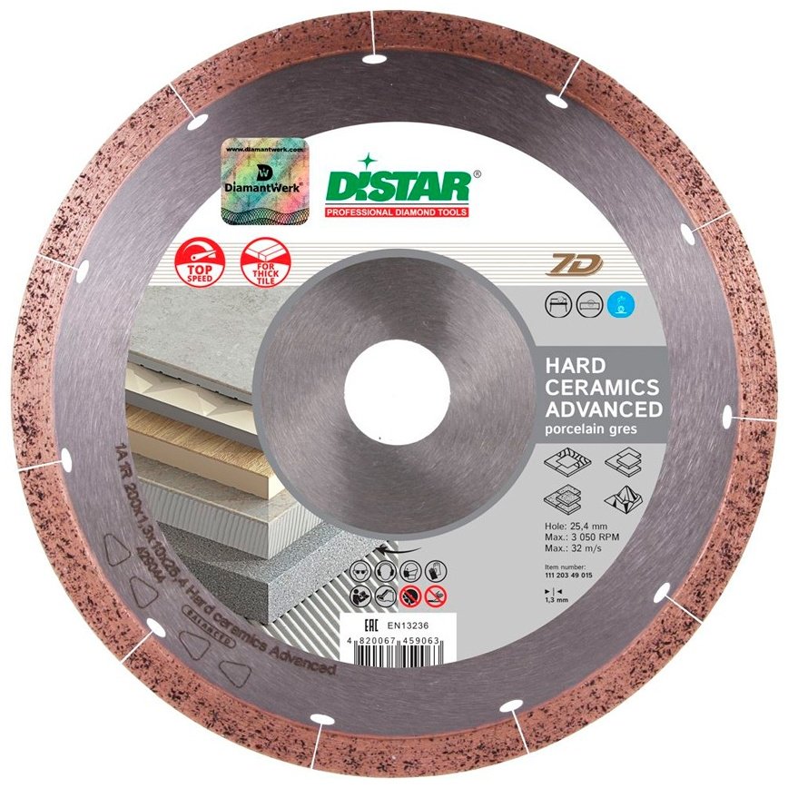 Диск отрезной алмазный 300x25.4х1.8 мм, Distar Hard Ceramics Advanced