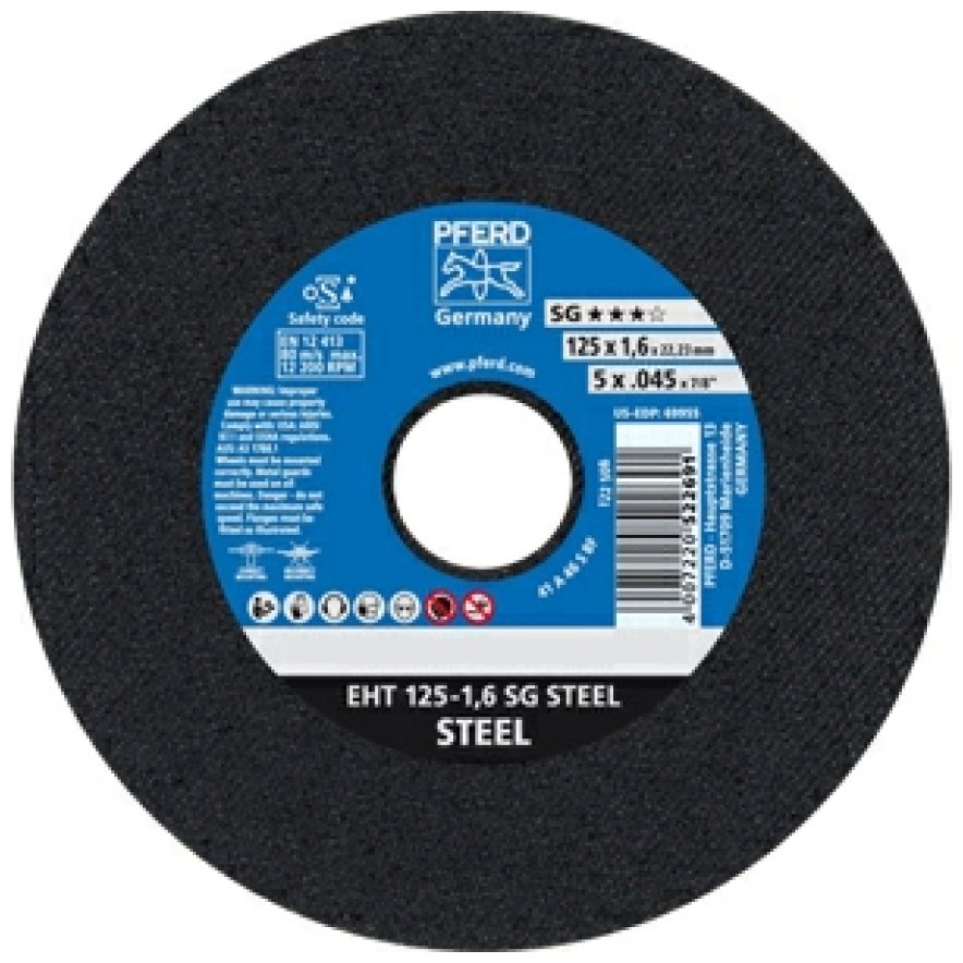Диск отрезной абразивный 125x1.6х1 мм, Pferd EHT 125-1,6 SG STEEL купить,NaN