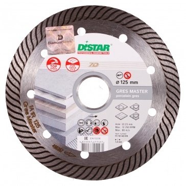Диск отрезной алмазный 125x22.23х1.4 мм, Distar Gres Master