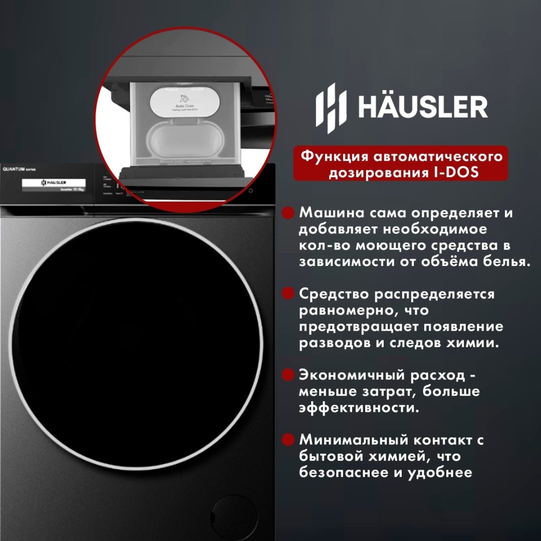 Стиральная машина HAUSLER WWK10GR140 антрацит купить,NaN