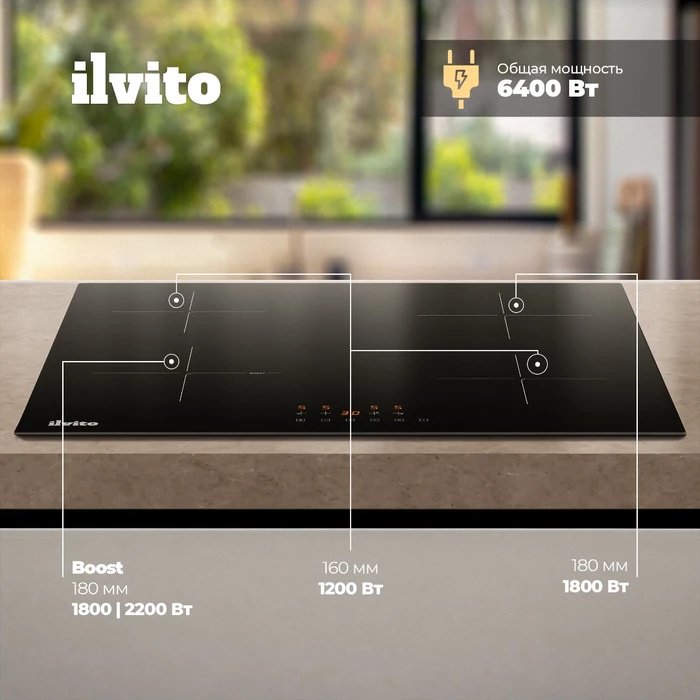 Варочная поверхность Ilvito IPI ALTEA 610 T черный купить,NaN