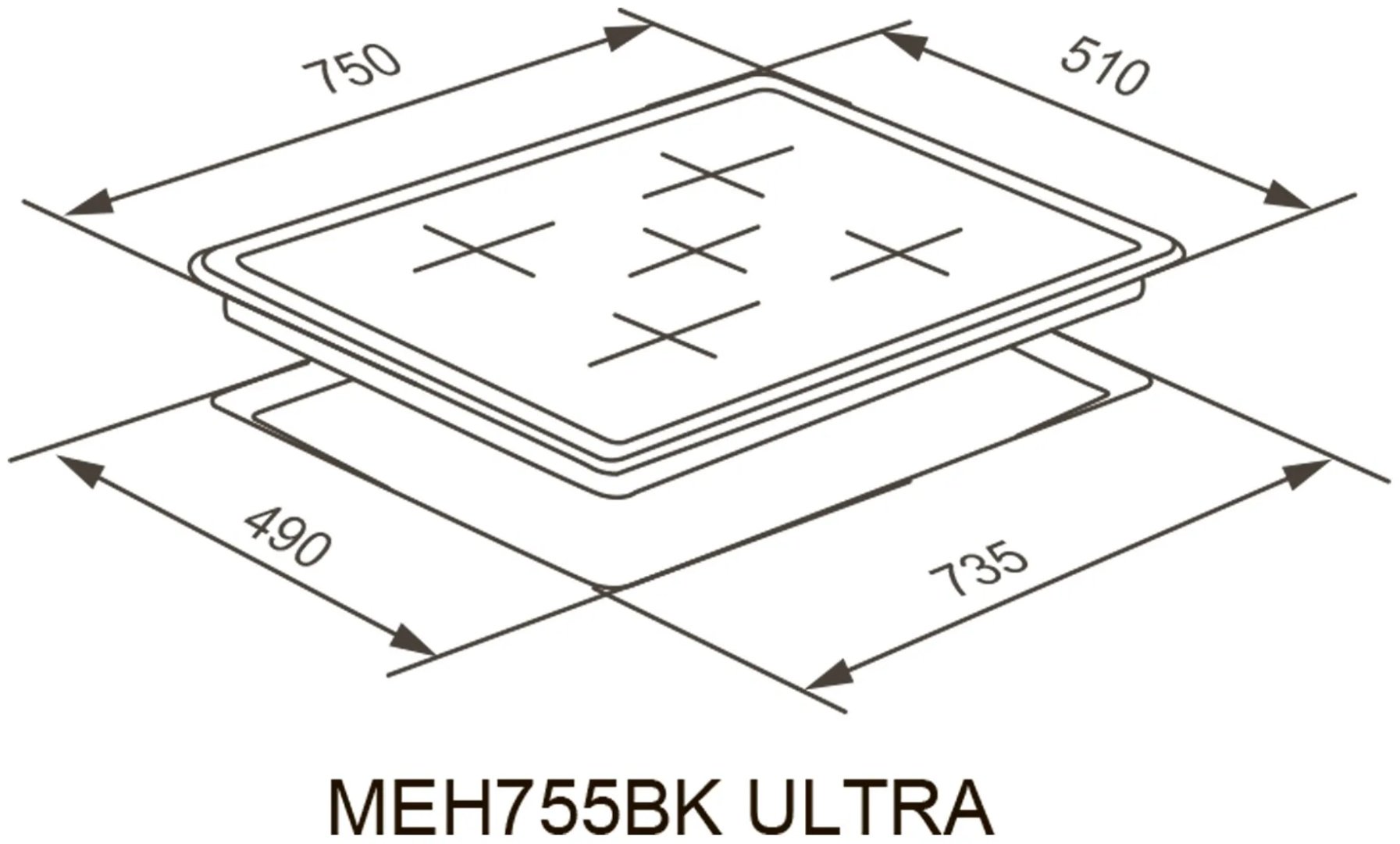 Варочная поверхность MEFERI MEH755BK ULTRA черный купить,152990